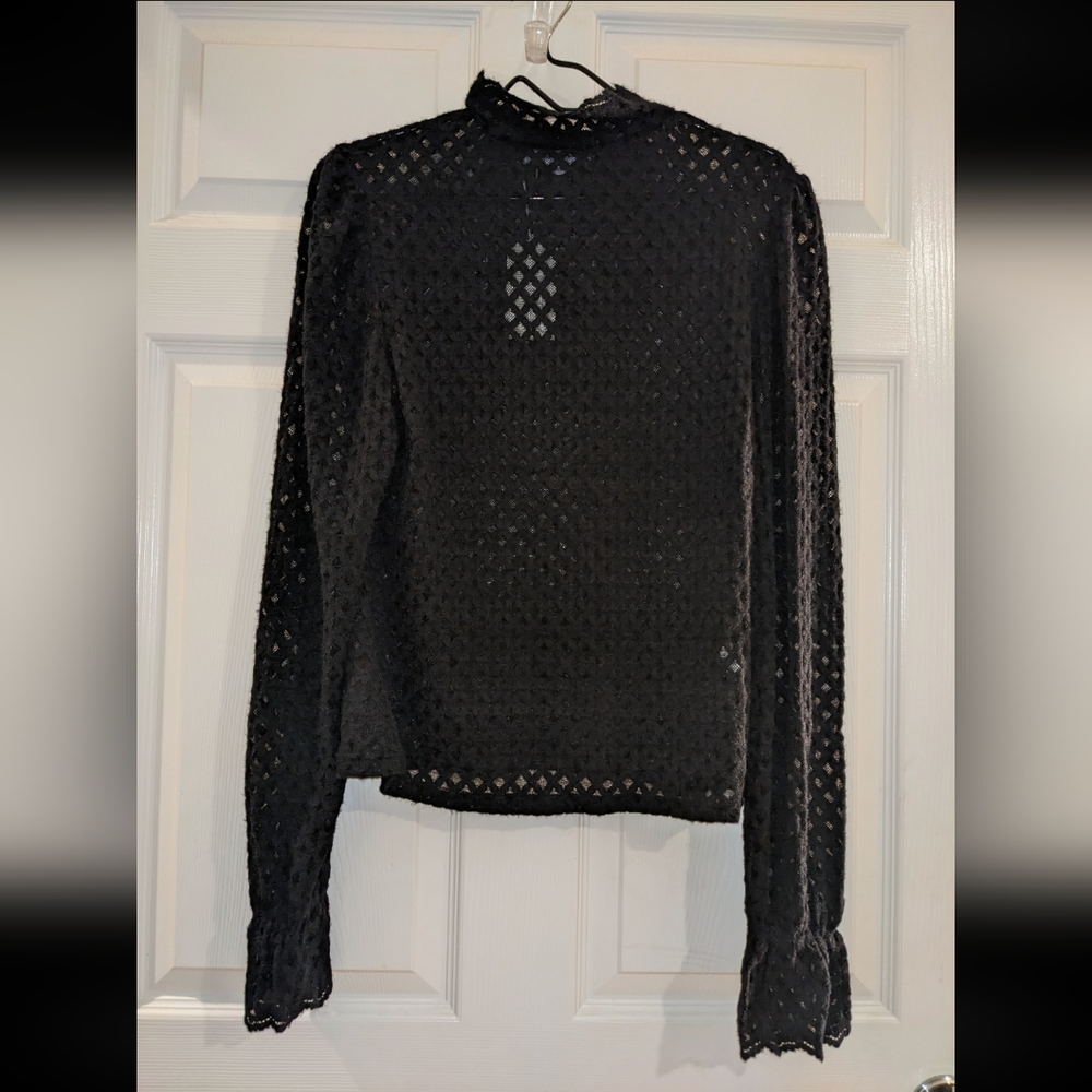 Black lace mesh top